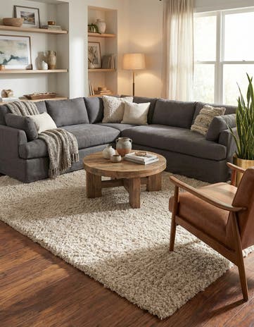 Linen Zermatt Shag Rug