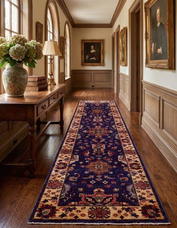 2' 7 x 9' 5 Hand Knotted Peshawar Ziegler Runner Rug