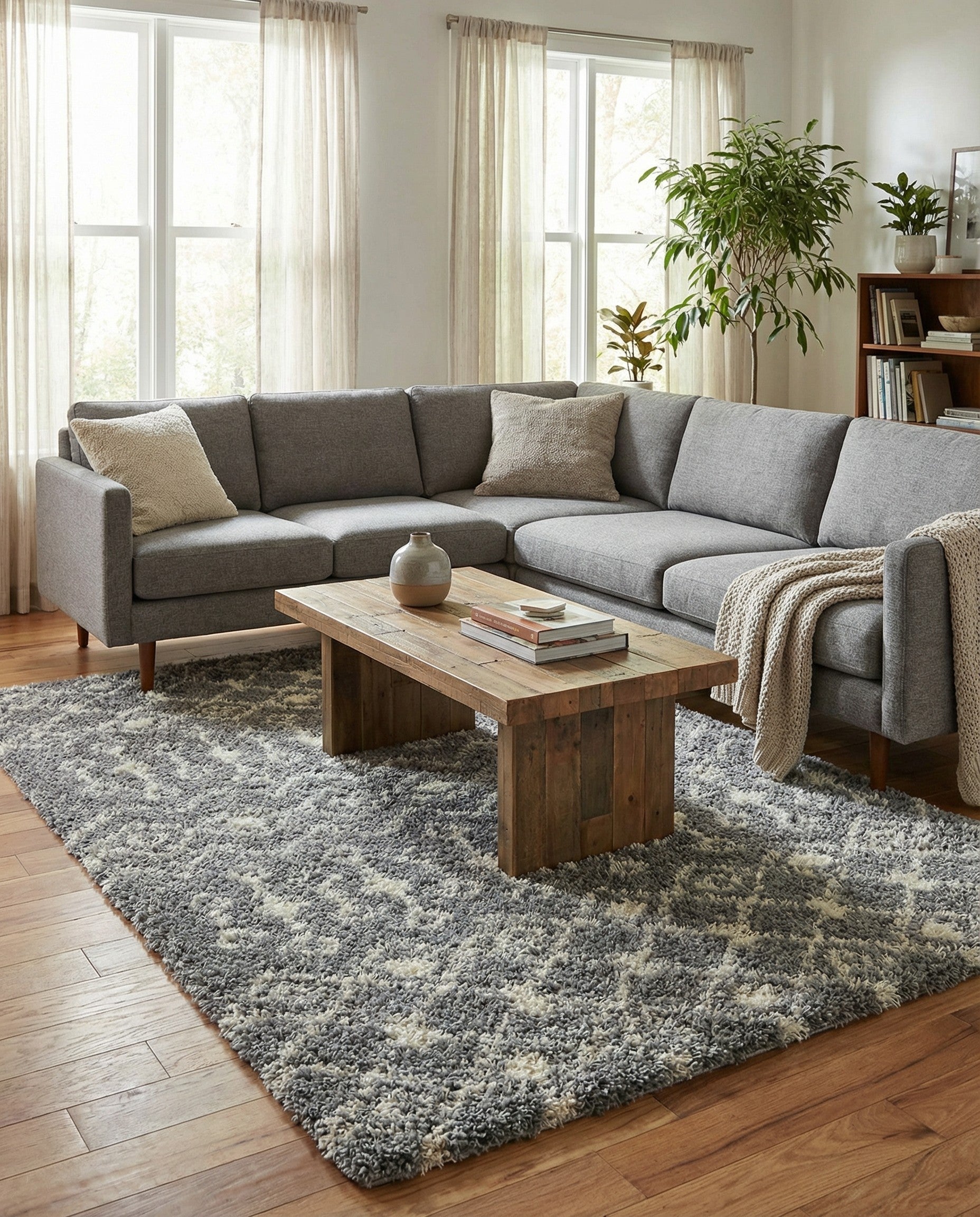 5' 3 x 8' Moroccan Trellis Shag Rug