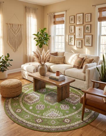 Green SoHo Round Rug