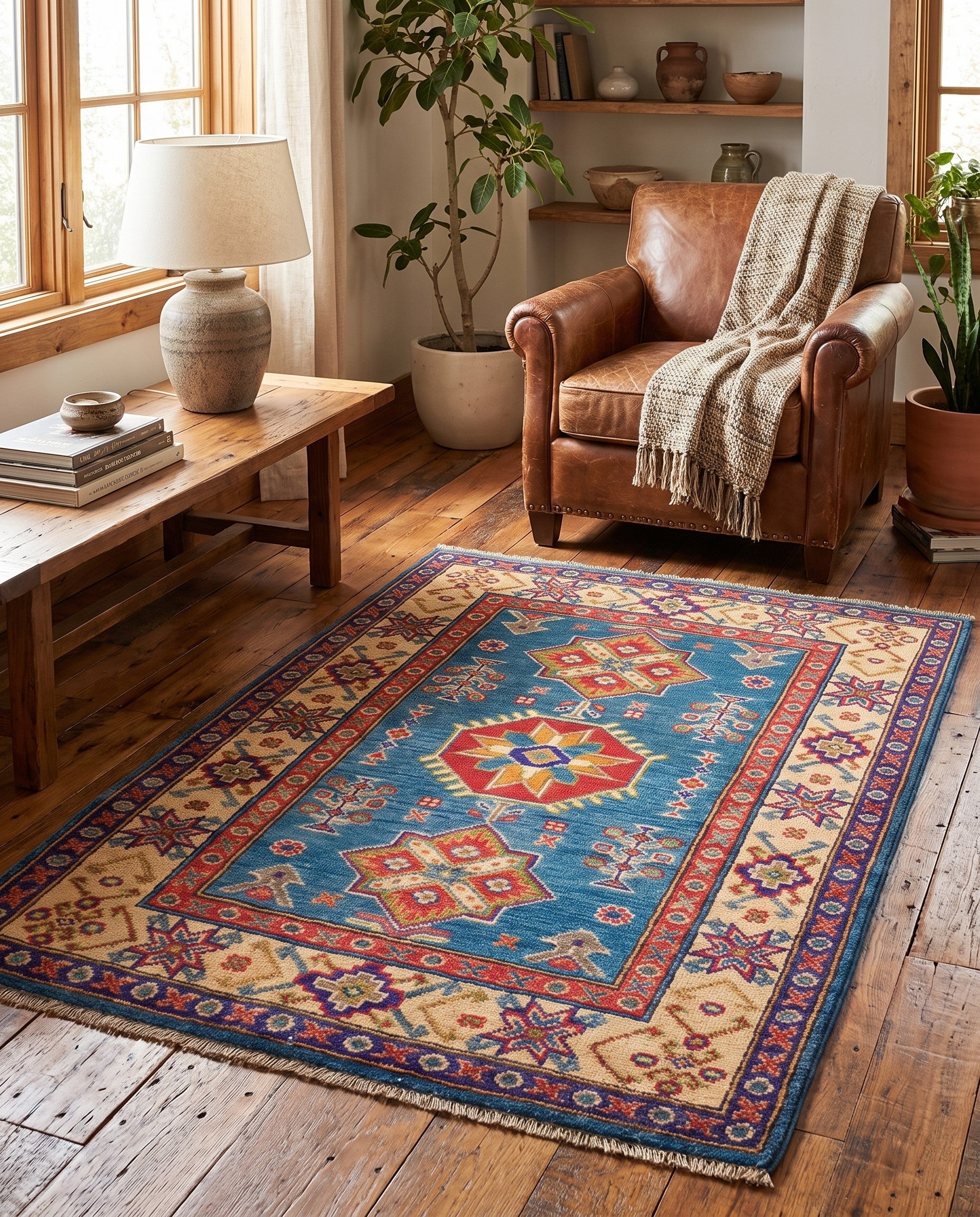 2' 9 x 4' 2 Hand Knotted Kazak Rug
