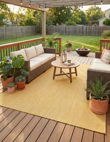 5' 3 x 8' Easy-Clean Solid Indoor / Outdoor Rug