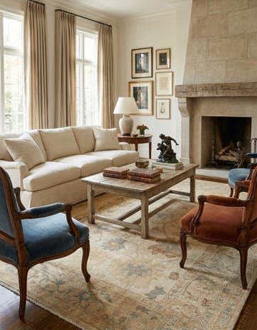 8' 5 x 9' 10 Hand Knotted Oushak Wool Rug