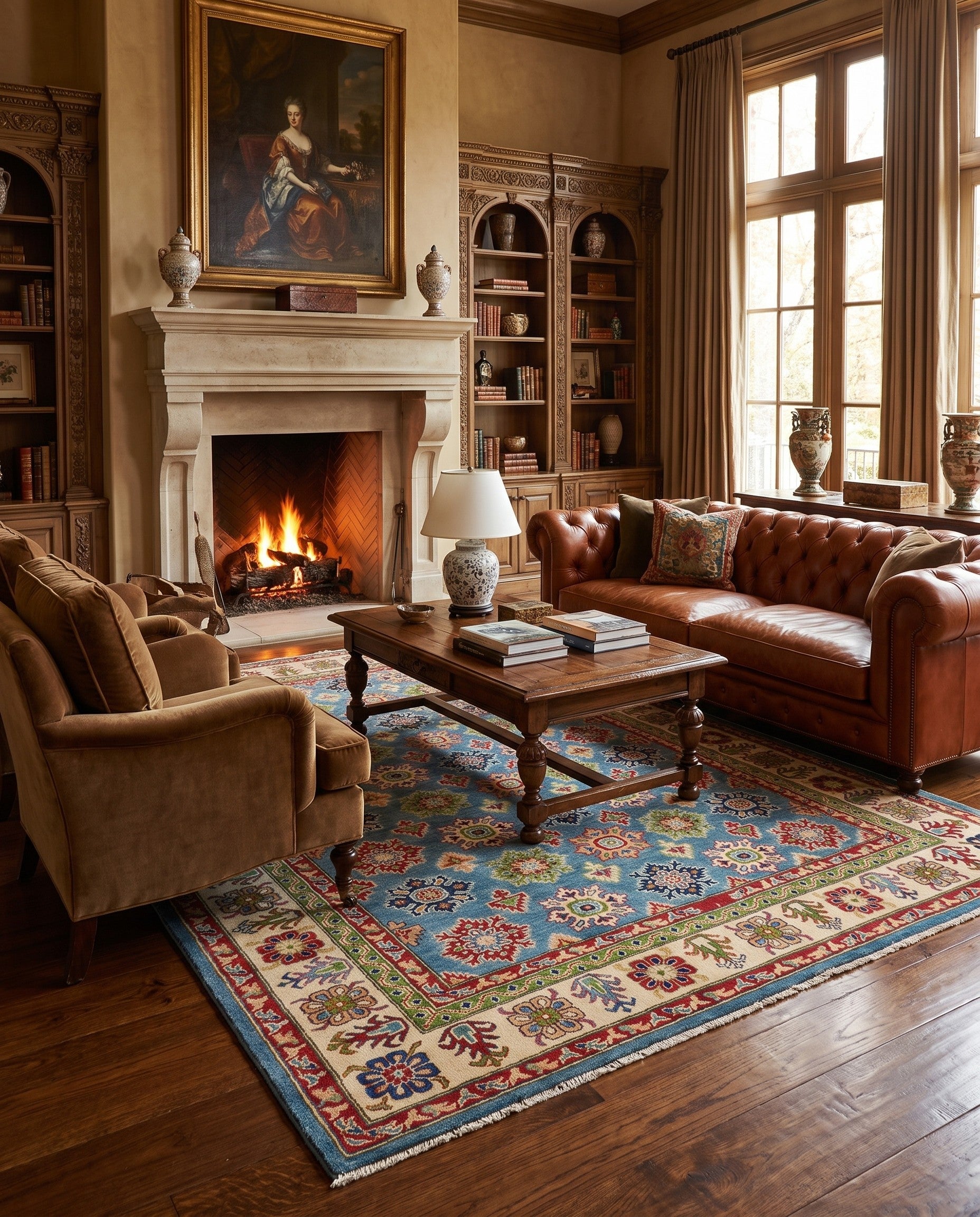 6' 10 x 9' 6 Hand Knotted Kazak Rug