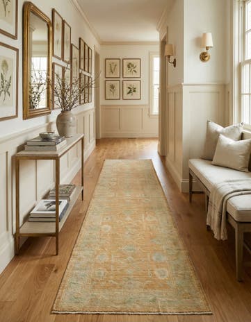 2' 8 x 11' 6 Hand Knotted Oushak Wool Runner Rug