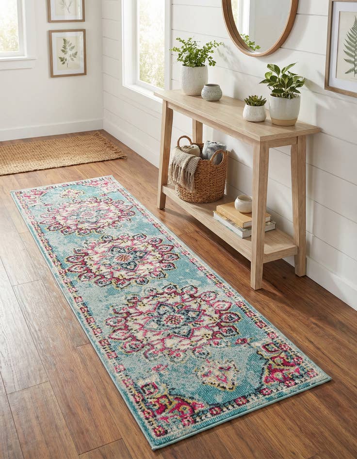 Detail image of 2' 2 x 6' 9 Washable Fleur Runner Rug