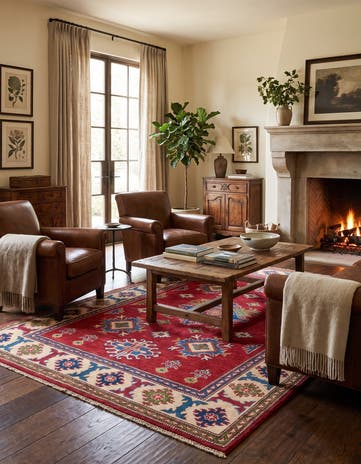 4' x 6' 2 Hand Knotted Kazak Rug