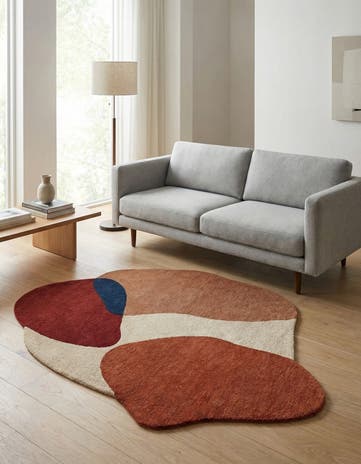 4' 1 x 6' 1 Handtufted Wool Freeform Rug