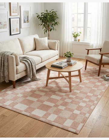 Barely Blush Pink Textura Designer Rug