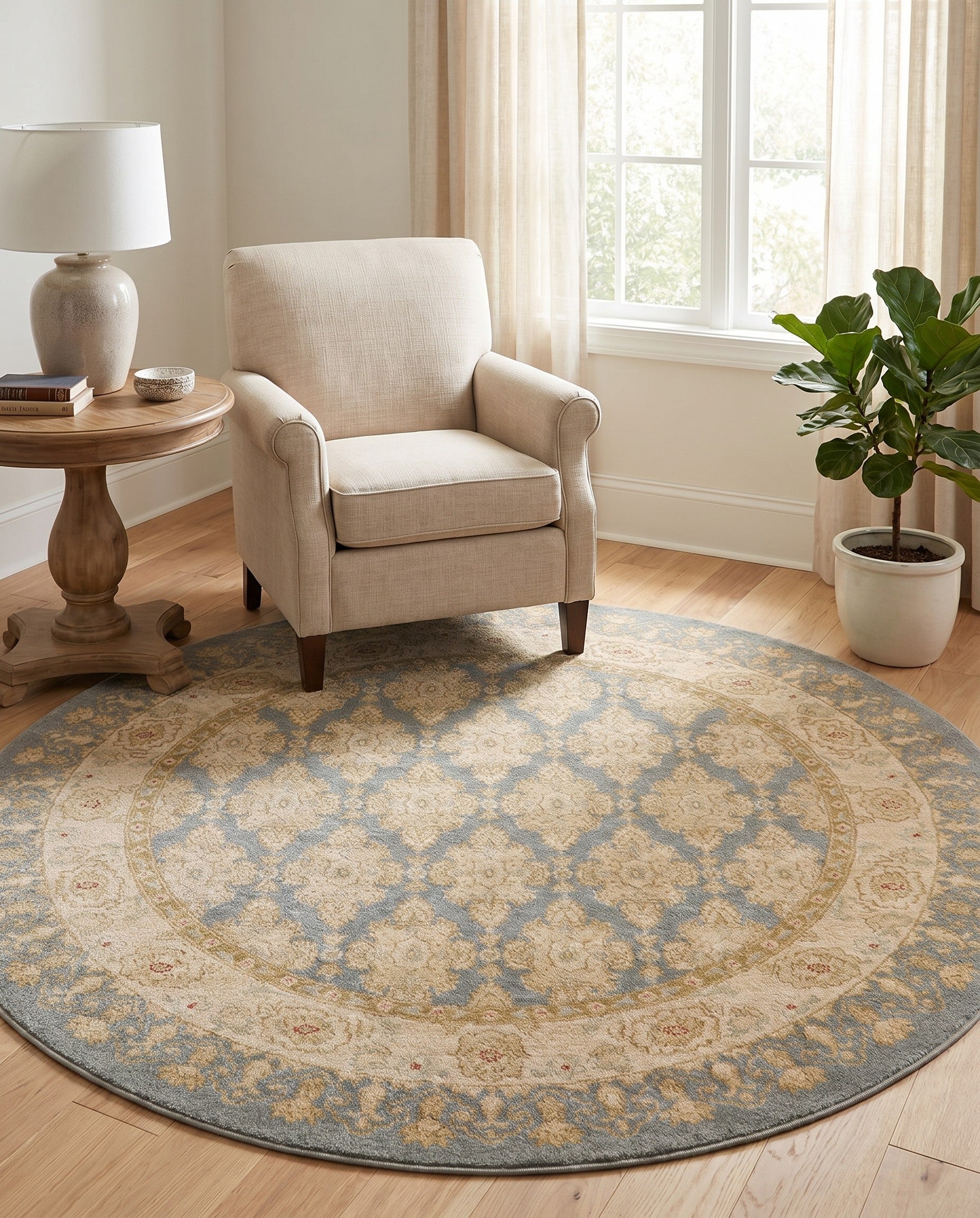 Blue Kensington Round Rug