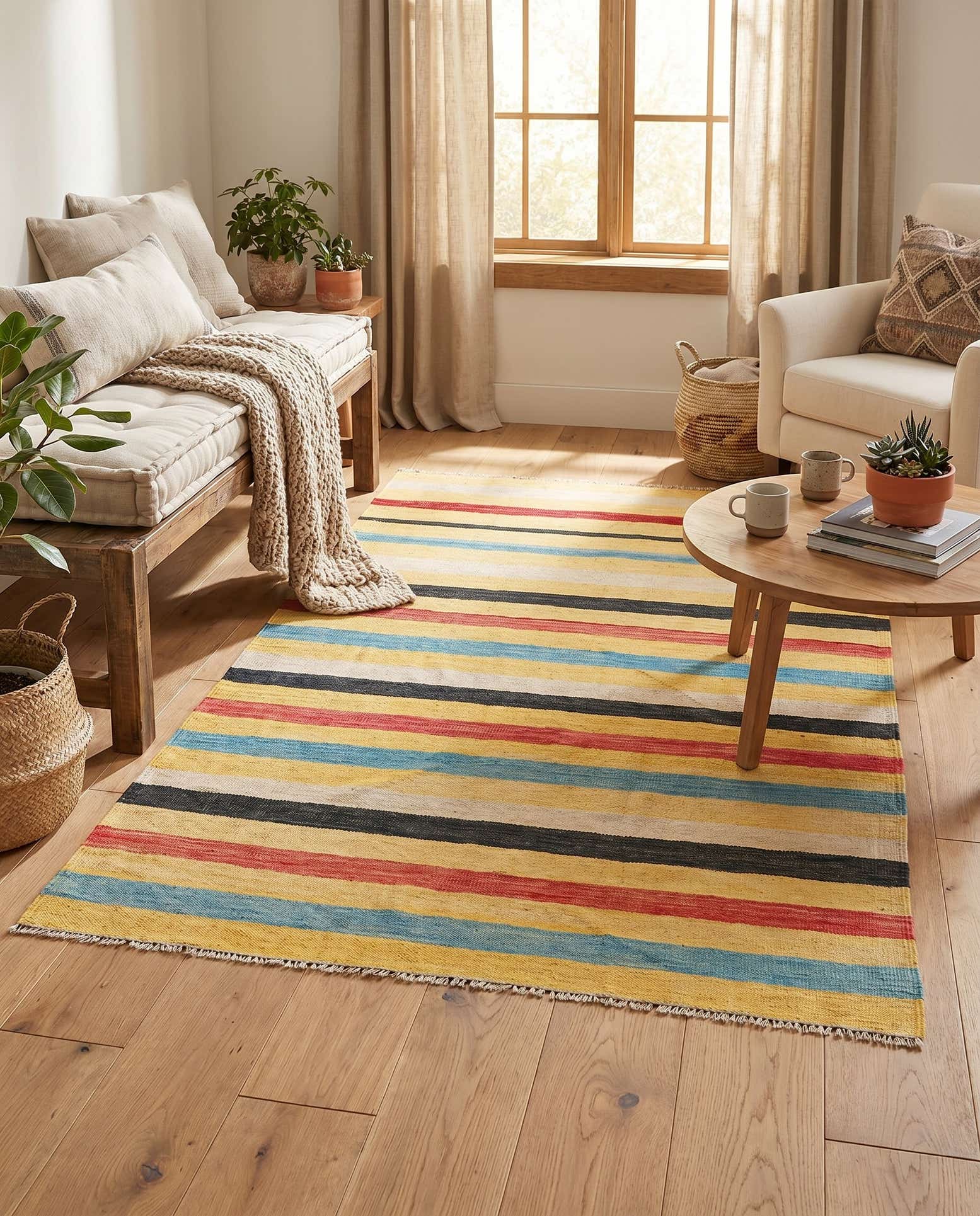 3' 10 x 5' 10 Hand Woven Kilim Maymana Wool Rug