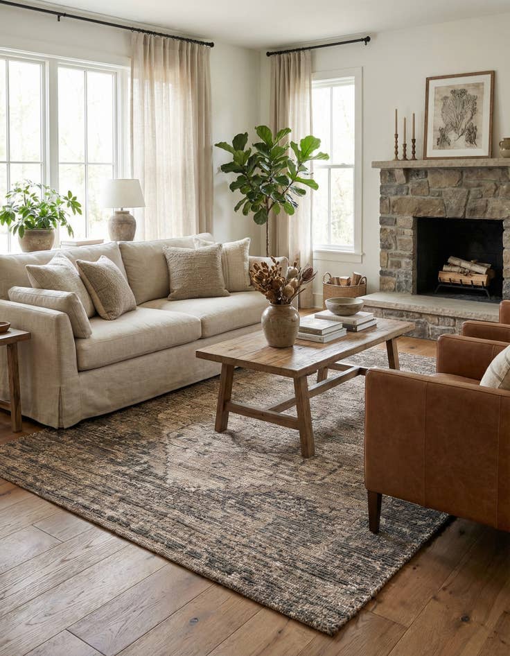 Detail image of 6' 1 x 9'  Hand Woven Chenille Jute Rug