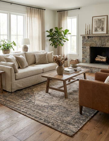 6' 1 x 9' Hand Woven Chenille Jute Rug