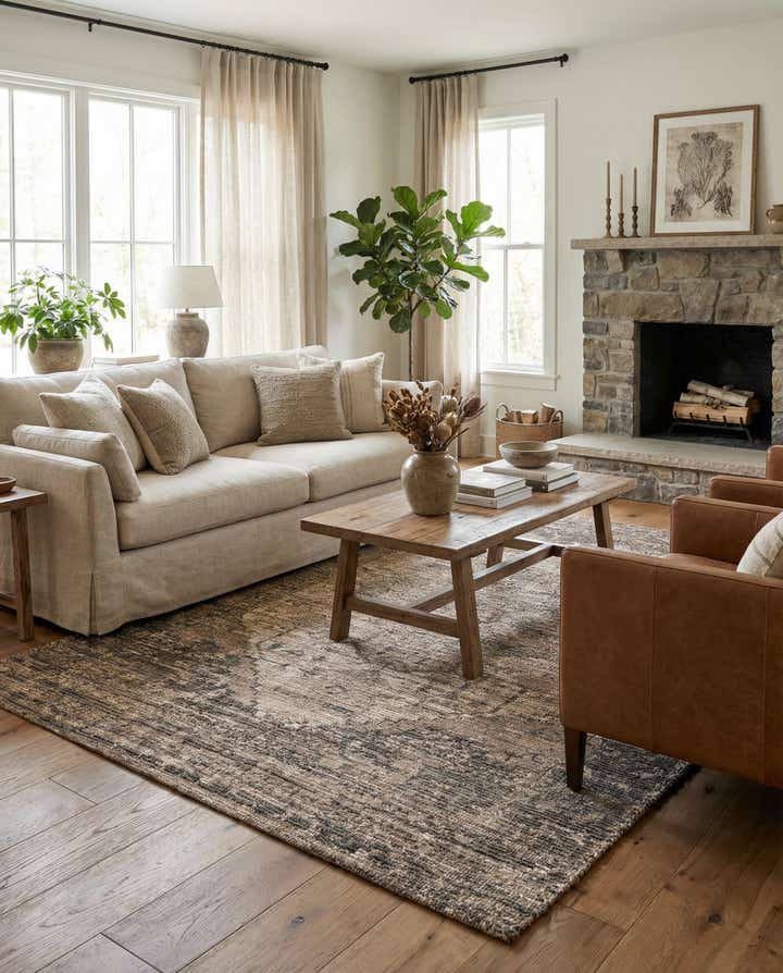 6' 1 x 9' Hand Woven Chenille Jute Rug