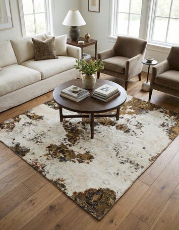 5' 4 x 6' 5 Hand Knotted Ultra Vintage Persian Wool Square Rug