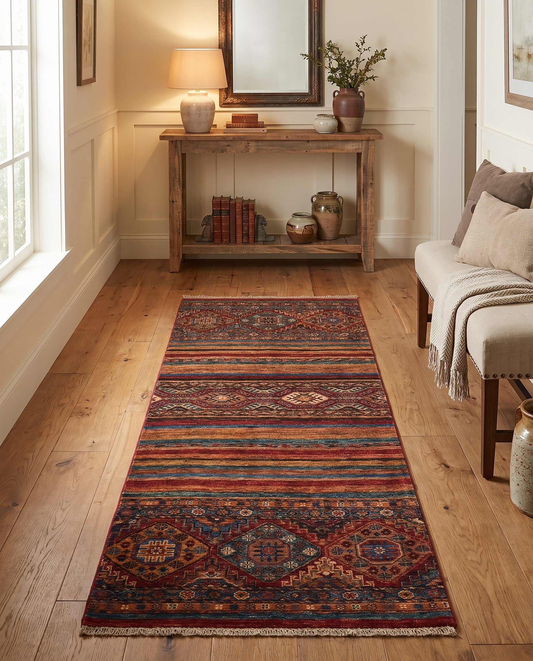 2' 7 x 6' 8 Hand Knotted Kazak Runner Rug