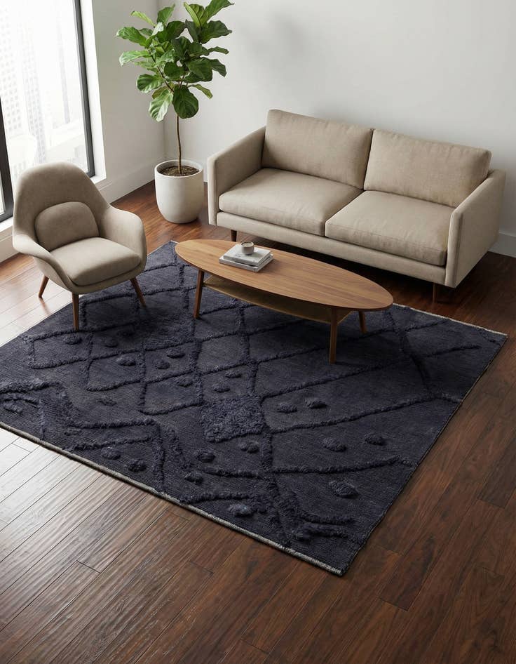 Detail image of 5' 4 x 6' 8 Hand Knotted Darya Wool Square Rug