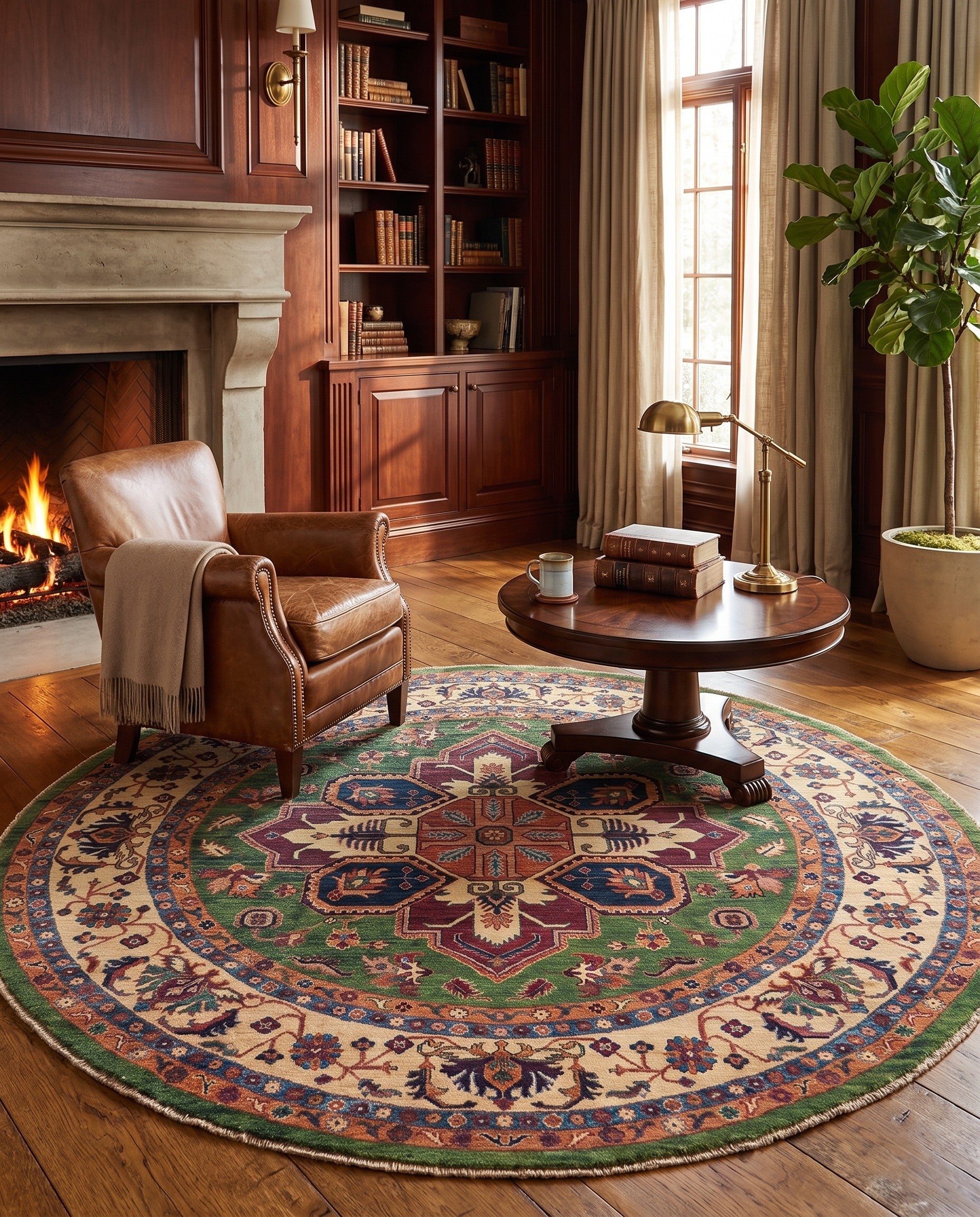 6' 8 x 6' 9 Hand Knotted Ariana Ziegler Round Rug