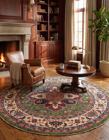 6' 8 x 6' 9 Hand Knotted Ariana Ziegler Round Rug
