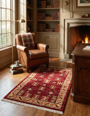 3' 5 x 5' 6 Hand Knotted Ziegler Wool Rug