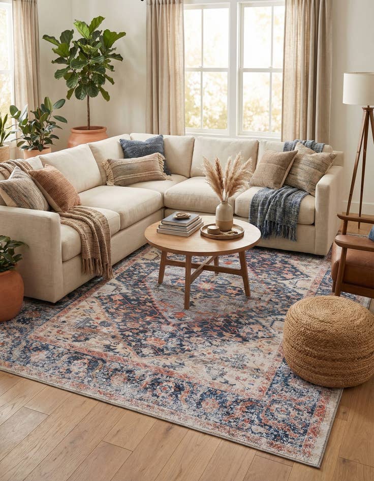 Detail image of 7' 10 x 10' Washable Yara Rug