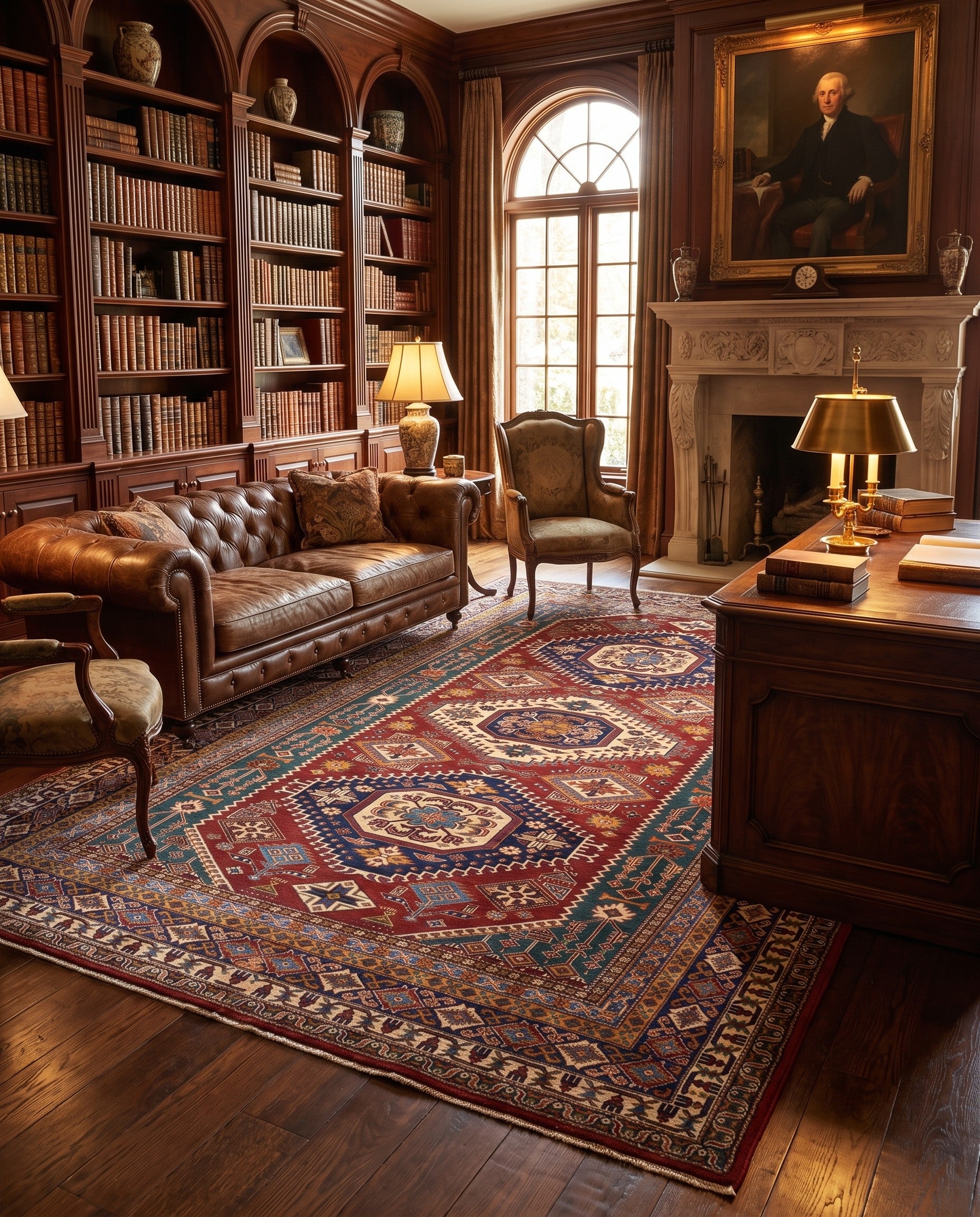 6' 10 x 9' 10 Hand Knotted Shirvan Rug