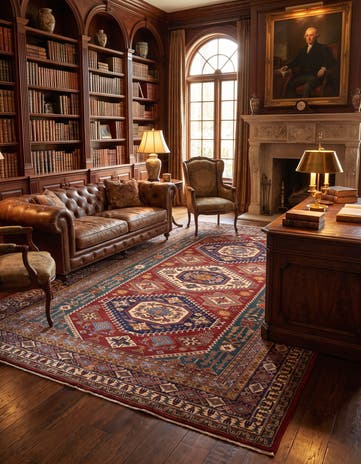 6' 10 x 9' 10 Hand Knotted Shirvan Rug