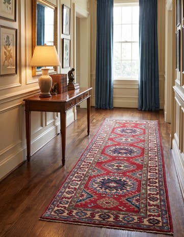 2' 10 x 9' 5 Hand Knotted Kazak Runner Rug