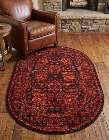 Black Lucerne Oval Rug
