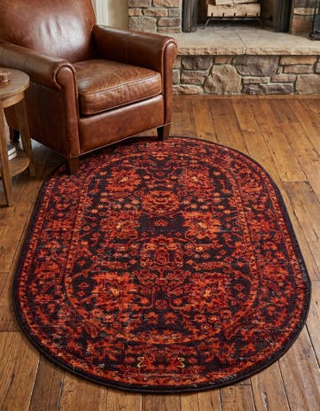 Black Lucerne Oval Rug