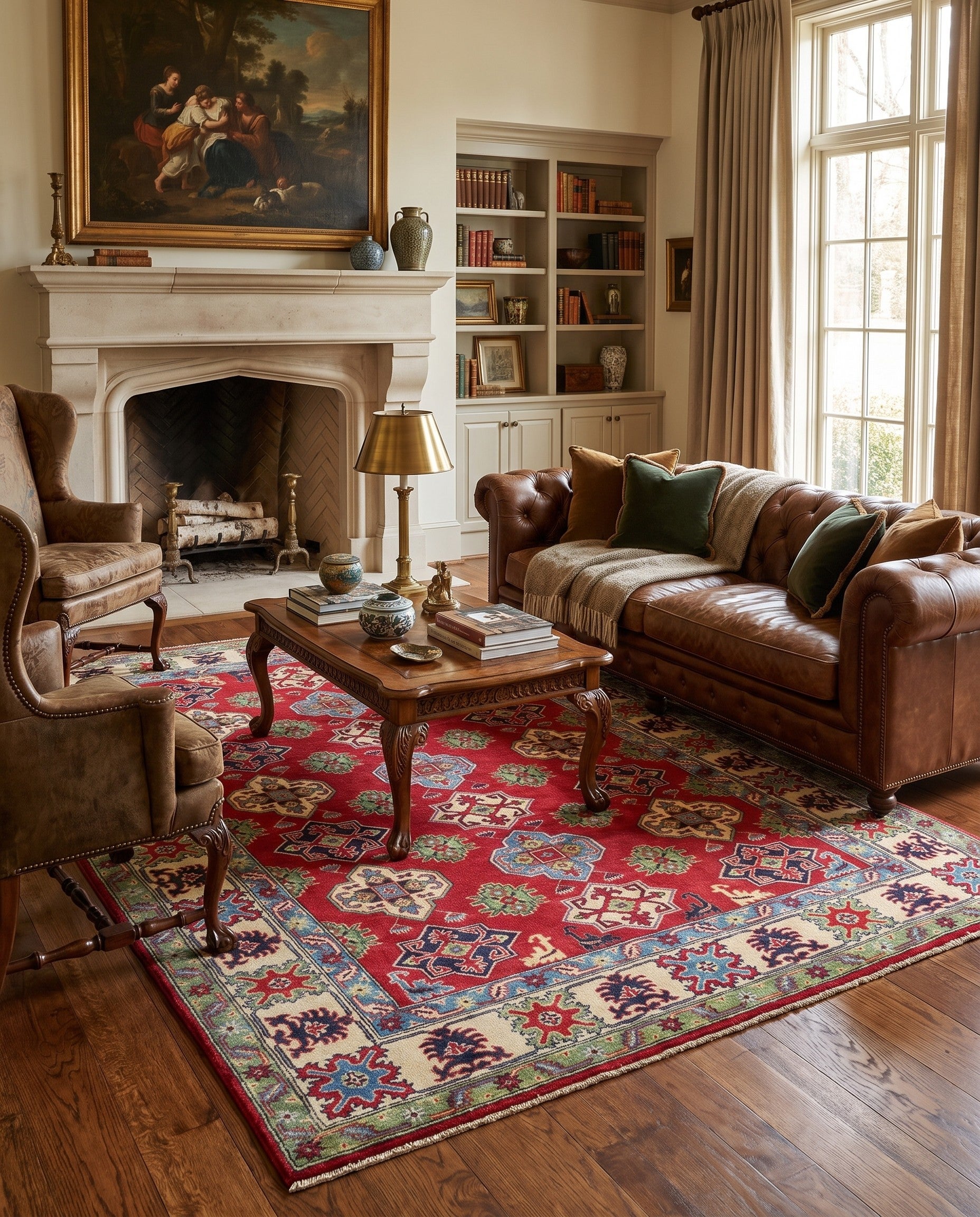 6' 7 x 9' 9 Hand Knotted Kazak Rug