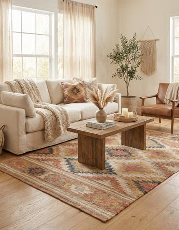 5' 1 x 8' Hand Woven Kilim Jute Rug