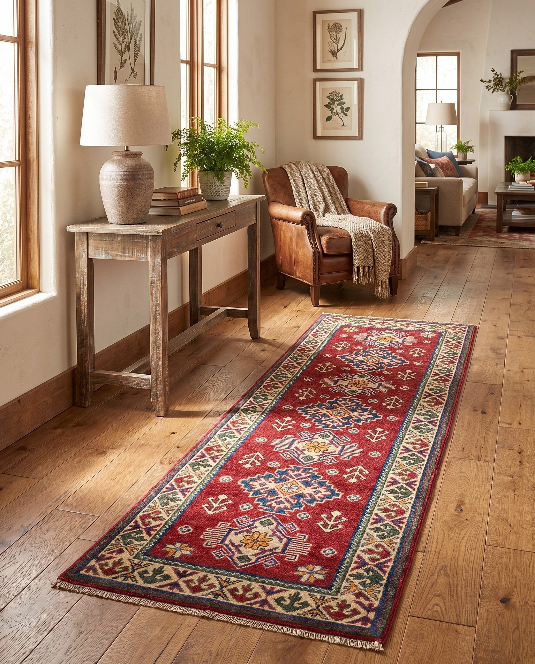 2' x 6' Hand Knotted Kazak Runner Rug