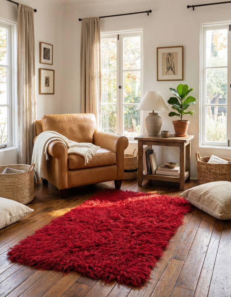 Detail image of 2' 7 x 4' 10 Hand Knotted Moroccan Wool Rug