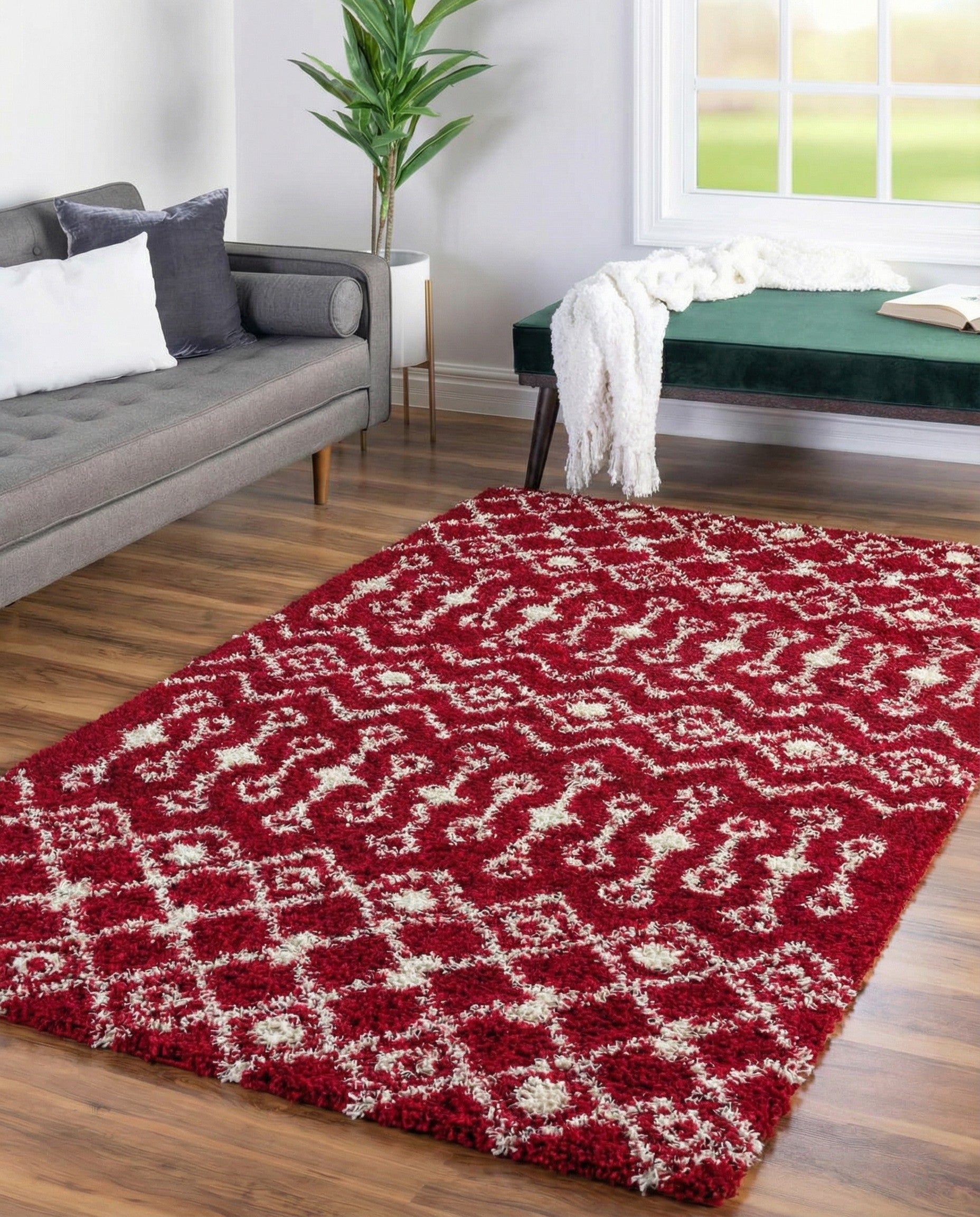 5' 3 x 8' Moroccan Trellis Shag Rug