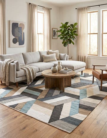 10' x 14' 1 Hand Braided Chindi Cotton Rug