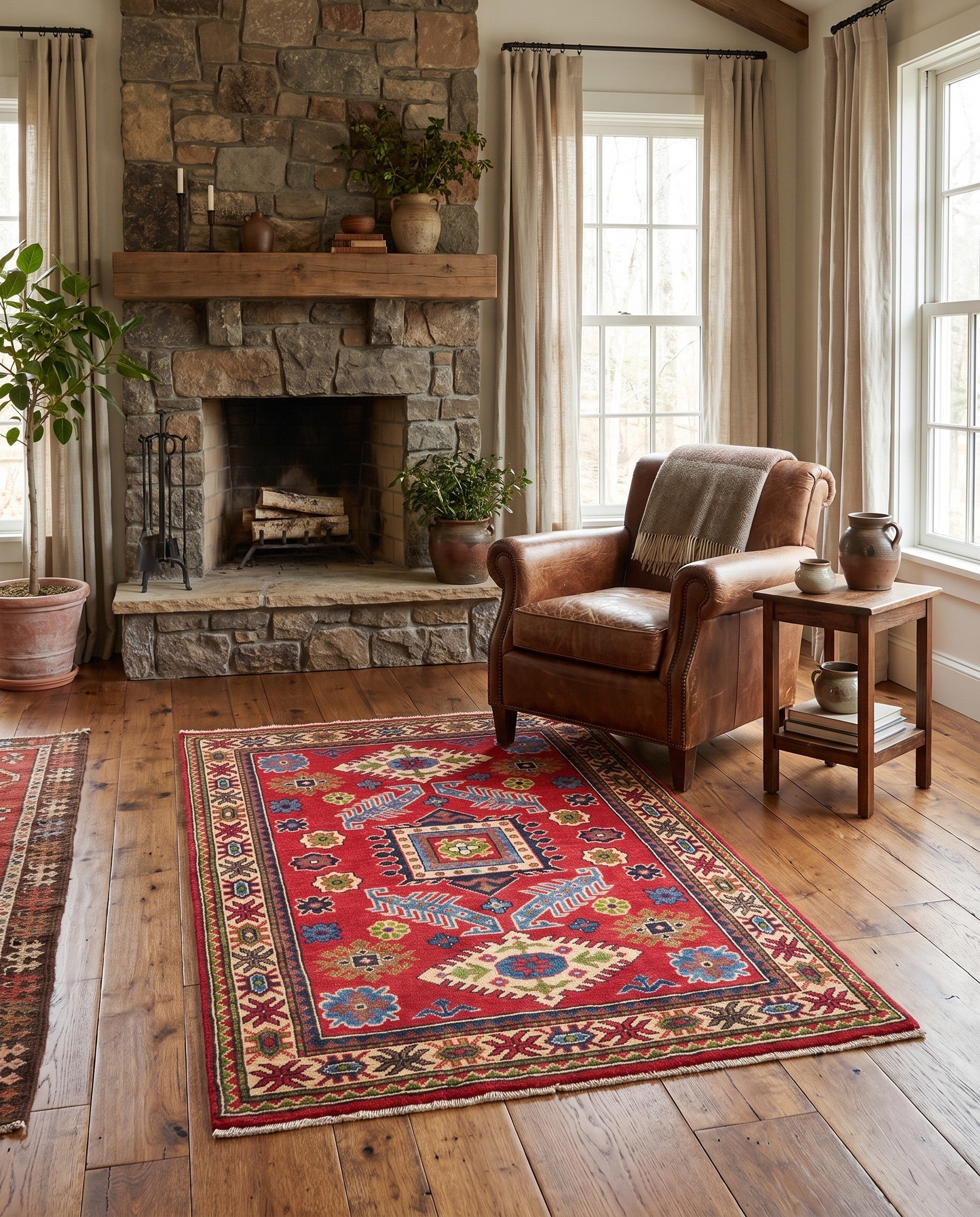 3' 3 x 4' 10 Hand Knotted Kazak Rug