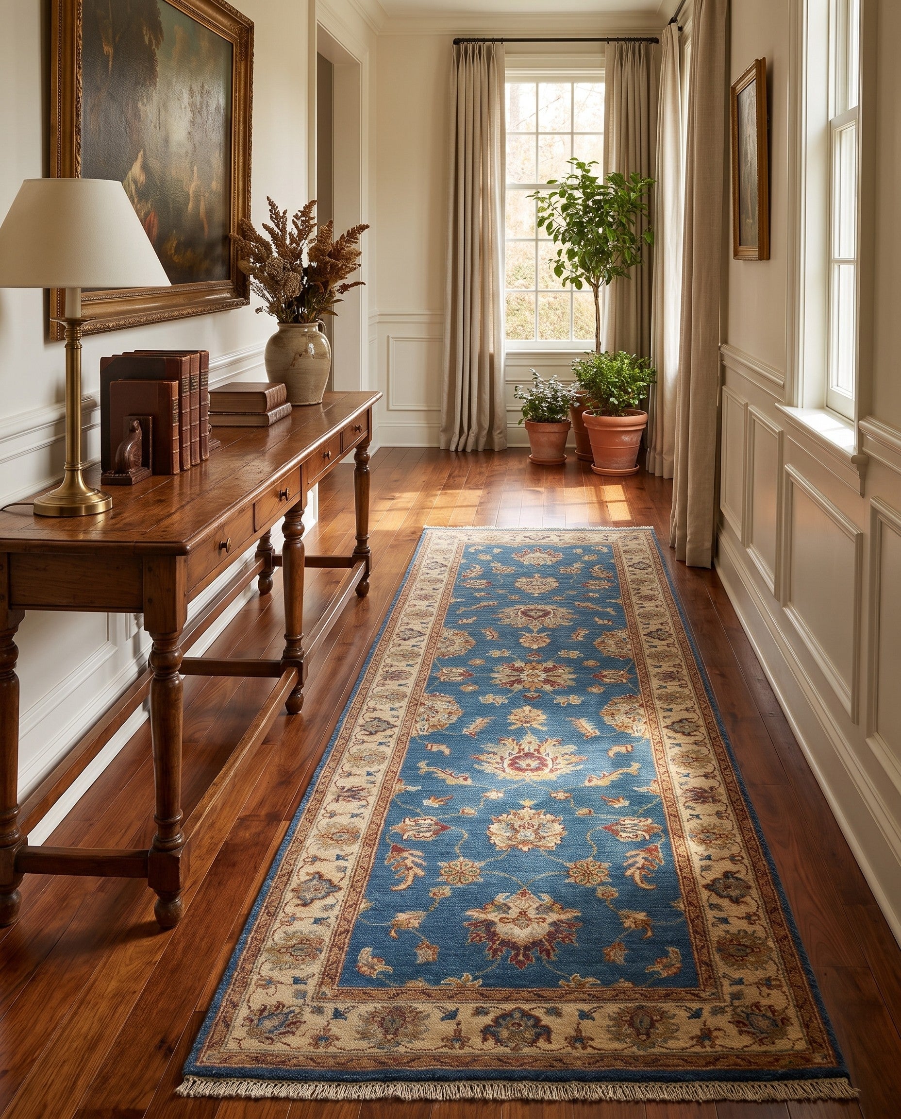 2' 9 x 8' 5 Hand Knotted Pershawar Ziegler Runner Rug