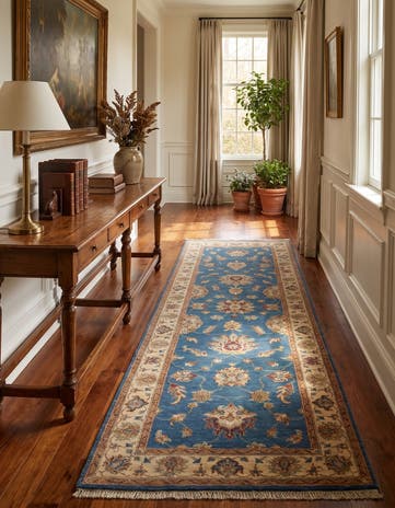 2' 9 x 8' 5 Hand Knotted Pershawar Ziegler Runner Rug
