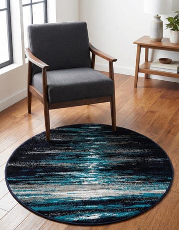 Navy Blue Sydney Round Rug