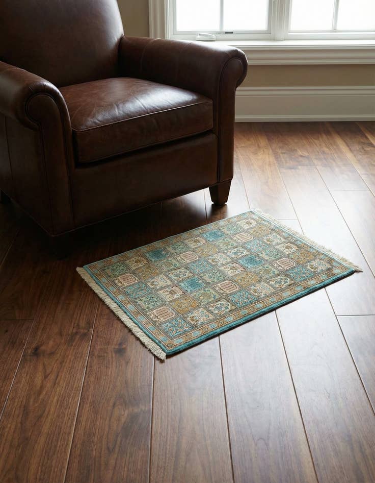 Detail image of 1' 11 x 2' 11 Ghom Silk Rug