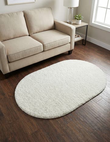 Snow White Everyday Shag Oval Rug