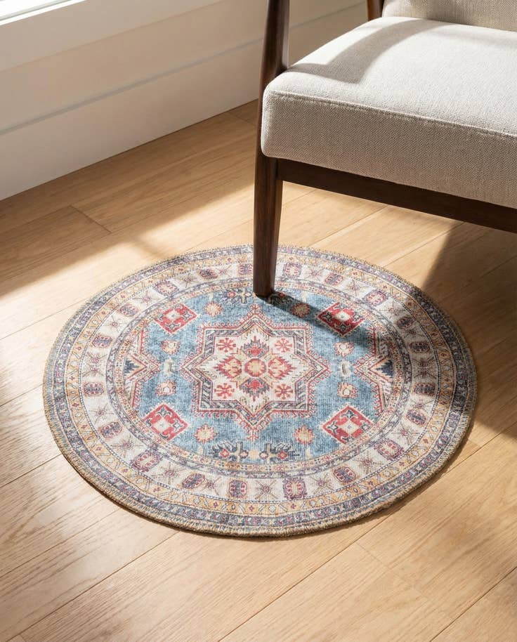 Detail image of 2' x 2' Washable Timeless Round Rug