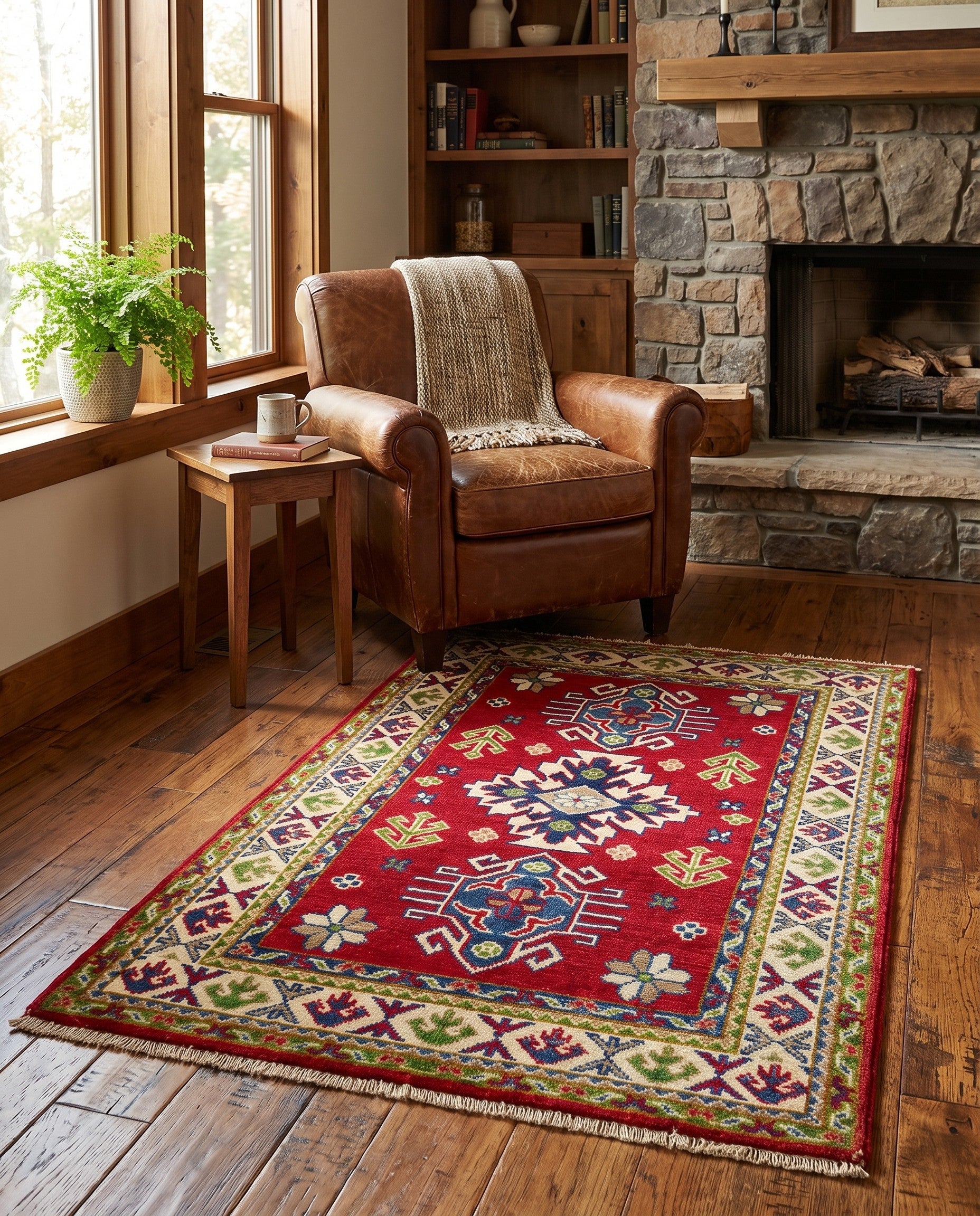 2' 8 x 4' 3 Hand Knotted Kazak Rug