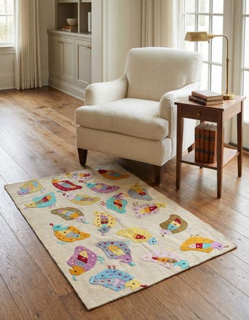 3' 1 x 4' 4 Hand Woven Kilim Suzani Wool Rug