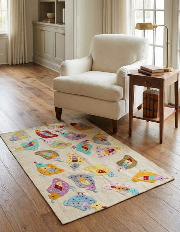 3' 1 x 4' 4 Hand Woven Kilim Suzani Wool Rug