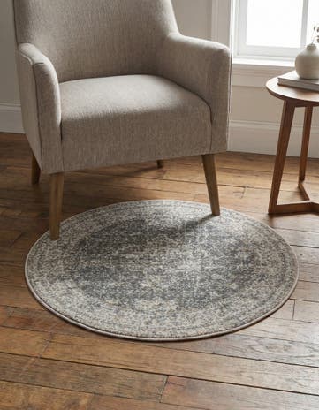 Fume Gray Santiago Round Rug