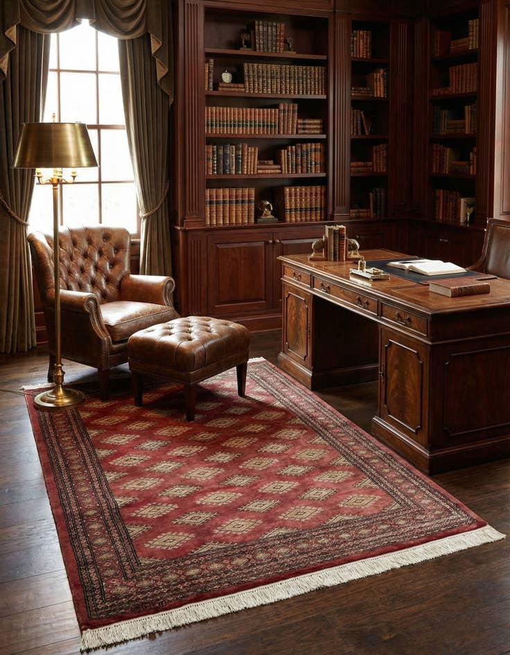 Detail image of 4' 7 x 6' 8 Hand Knotted Bokhara Oriental Rug