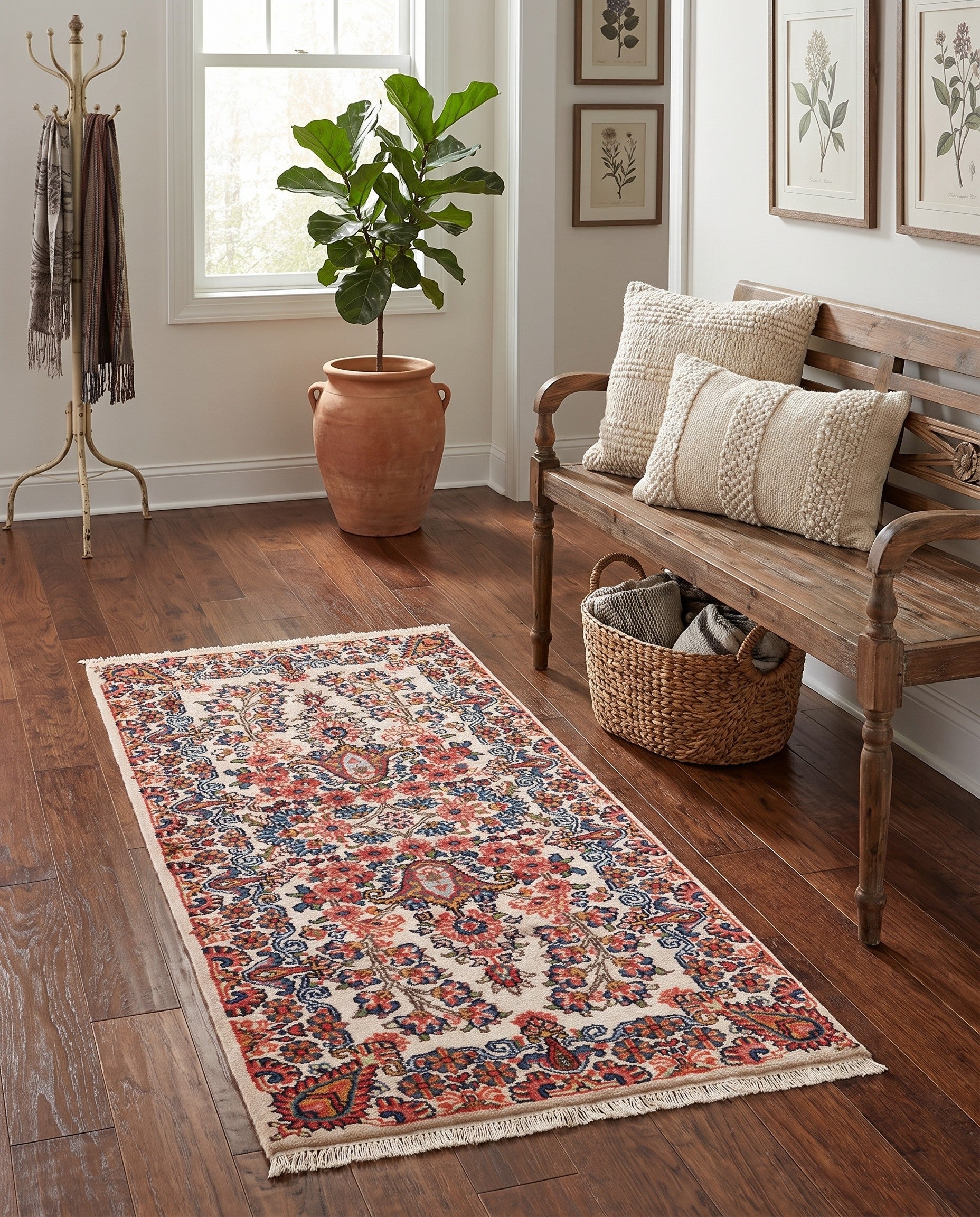 2' 1 x 4' 2 Hand Knotted Sarough Wool Runner Rug