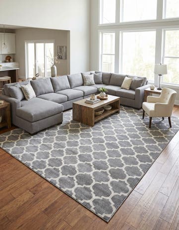 Dark Gray Lattice Rug